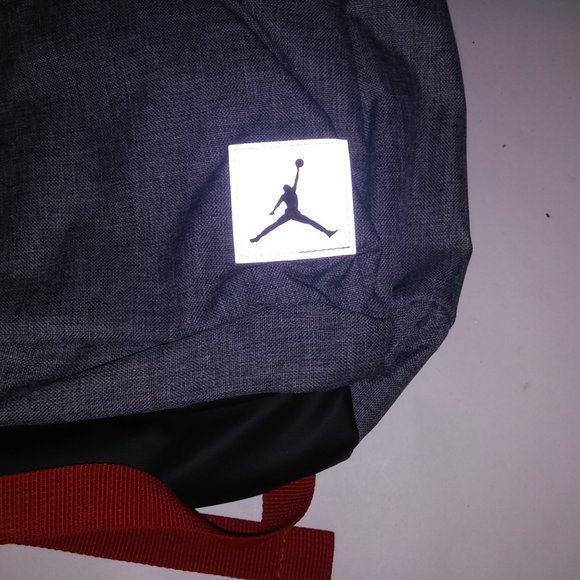 Jordan Backpack Book Bag‎ Red Gray Pockets Cushioned Straps School New - Picture 3 of 12